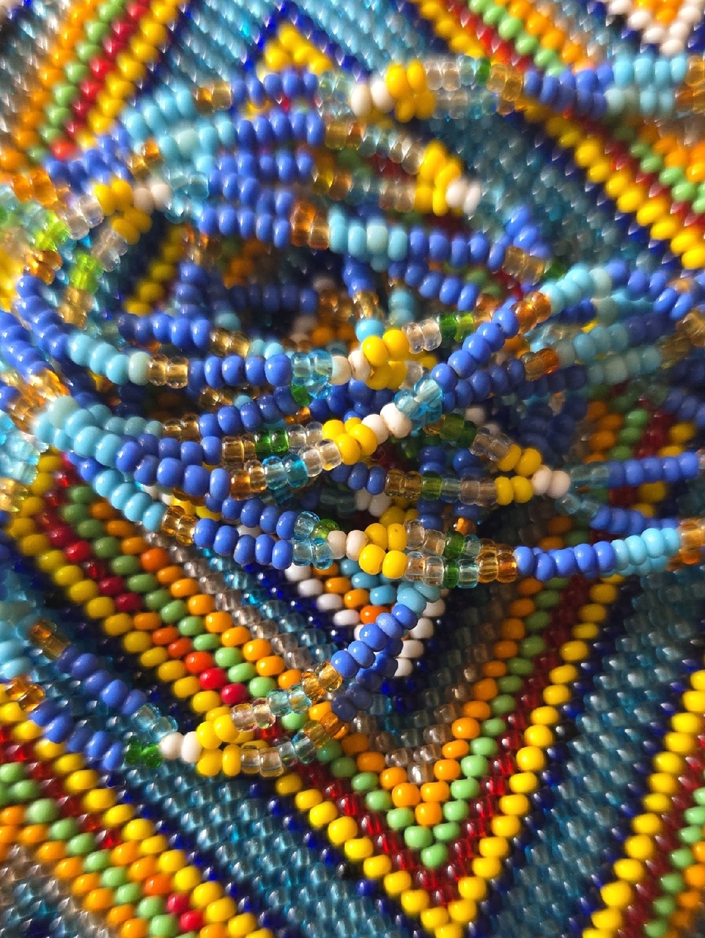 Handcrafted Multicolor Seed Bead Crossbody Bag with Fringe - Picture 5 of 6